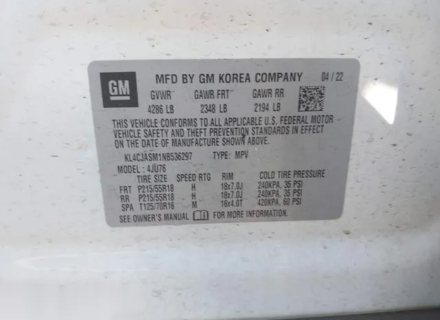 KL4CJASM1NB536297 2022 2022 Buick Encore- Fwd Preferred 9