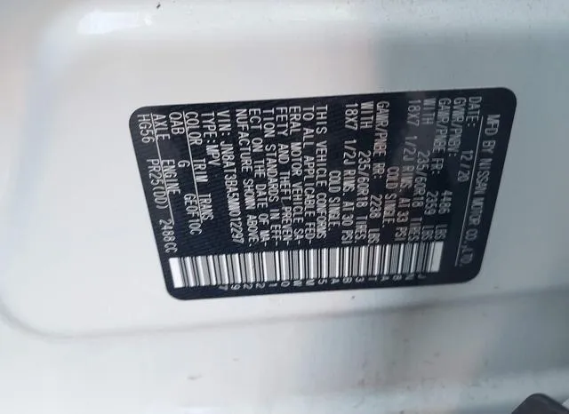 JN8AT3BA5MW012297 2021 2021 Nissan Rogue- Sv Fwd 9