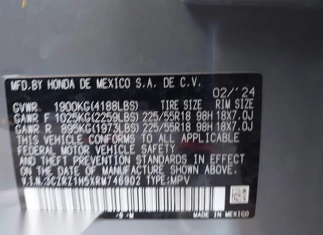 3CZRZ1H5XRM746902 2024 2024 Honda HR-V- 2Wd Sport/2Wd Sport 9