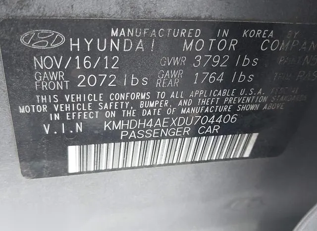 KMHDH4AEXDU704406 2013 2013 Hyundai Elantra- Limited 9