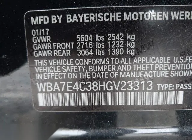 WBA7E4C38HGV23313 2017 2017 BMW 7 Series- 740I Xdrive 9