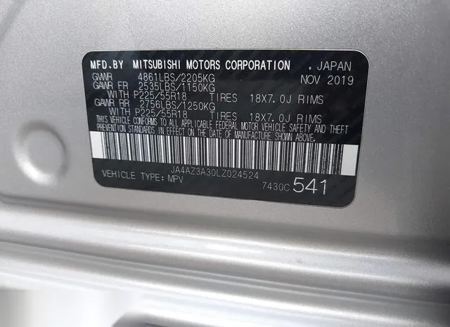 JA4AZ3A30LZ024524 2020 2020 Mitsubishi Outlander- Sel 2-4 S 9