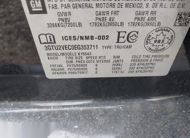 3GTU2VEC0EG353711 2014 2014 GMC Sierra- 1500 Slt 9