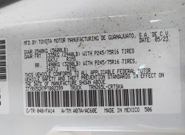 3TYRX5GN7PT082399 2023 2023 Toyota Tacoma- SR 9