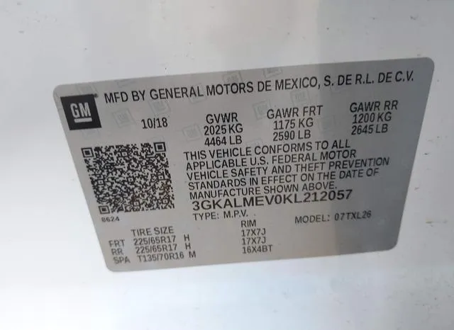 3GKALMEV0KL212057 2019 2019 GMC Terrain- Sle 9