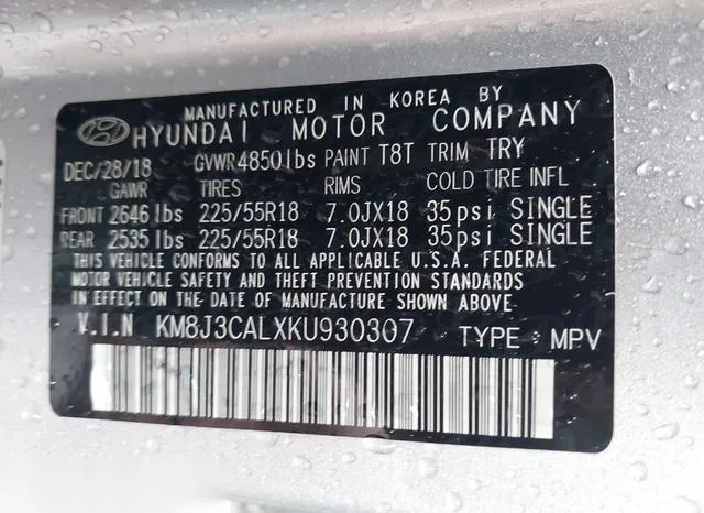 KM8J3CALXKU930307 2019 2019 Hyundai Tucson- Ultimate 9