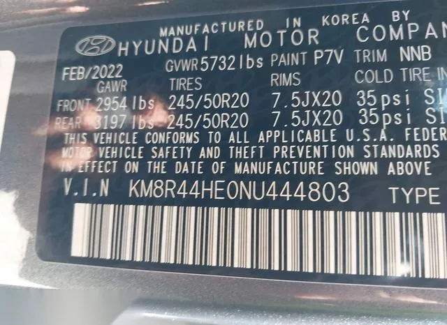 KM8R44HE0NU444803 2022 2022 Hyundai Palisade- Sel 9