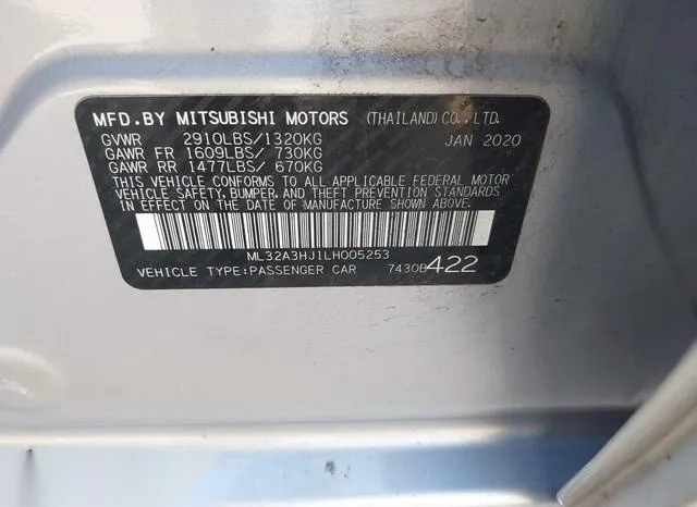 ML32A3HJ1LH005253 2020 2020 Mitsubishi Mirage- ES 9