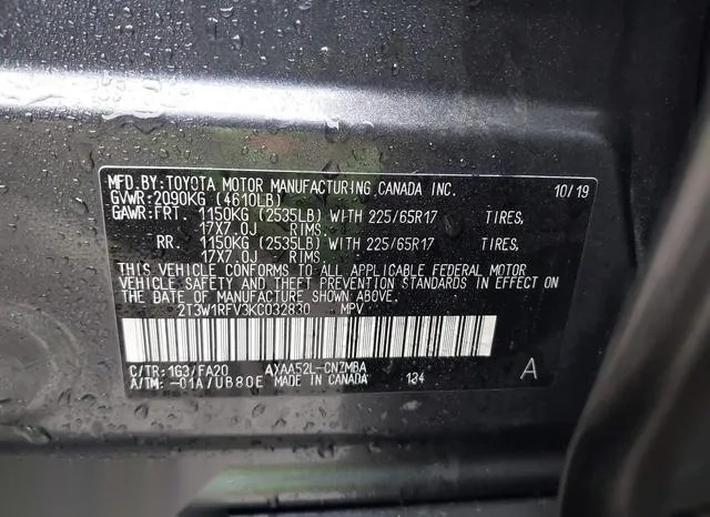 2T3W1RFV3KC032830 2019 2019 Toyota RAV4- Xle 9