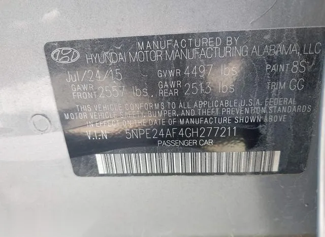 5NPE24AF4GH277211 2016 2016 Hyundai Sonata- SE 9