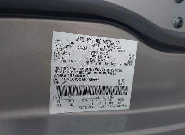 1FMEU73E98UA59056 2008 2008 Ford Explorer- Xlt 9