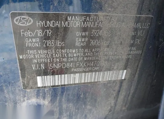 5NPD84LFXKH470138 2019 2019 Hyundai Elantra- Sel 9