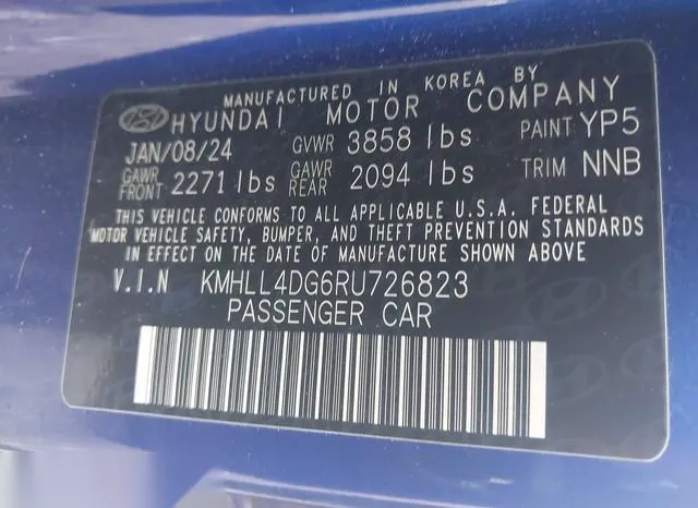 KMHLL4DG6RU726823 2024 2024 Hyundai Elantra- SE 9