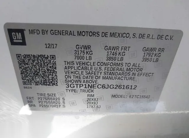 3GTP1NEC6JG261612 2018 2018 GMC Sierra- 1500 Slt 9