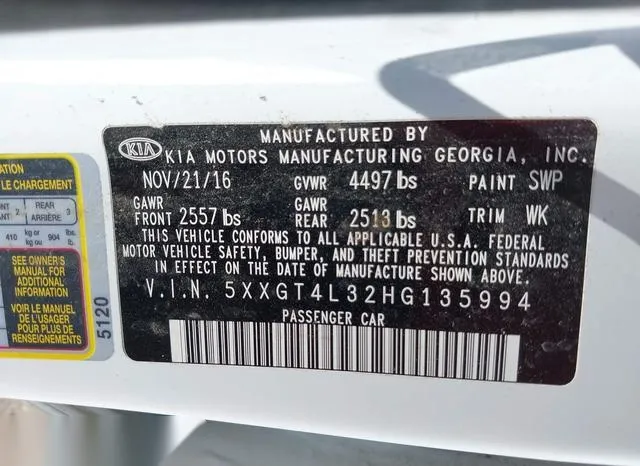 5XXGT4L32HG135994 2017 2017 KIA Optima- LX 9