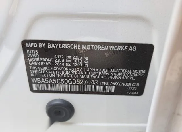 WBA5A5C50GD527043 2016 2016 BMW 5 Series- 528I 9