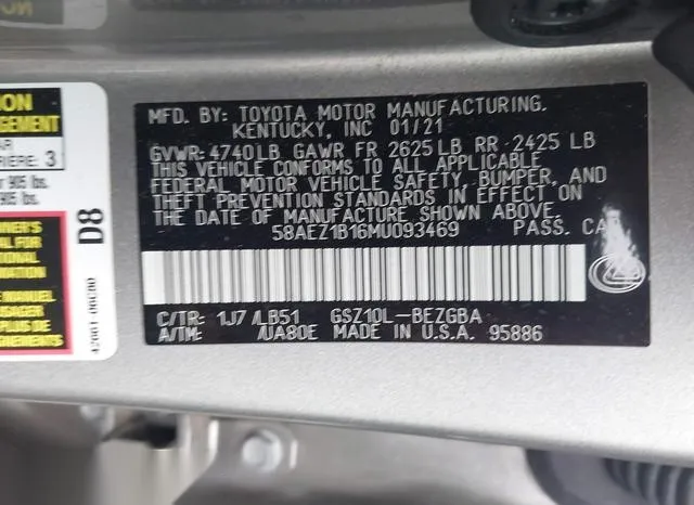 58AEZ1B16MU093469 2021 2021 Lexus ES- 350 Luxury 9