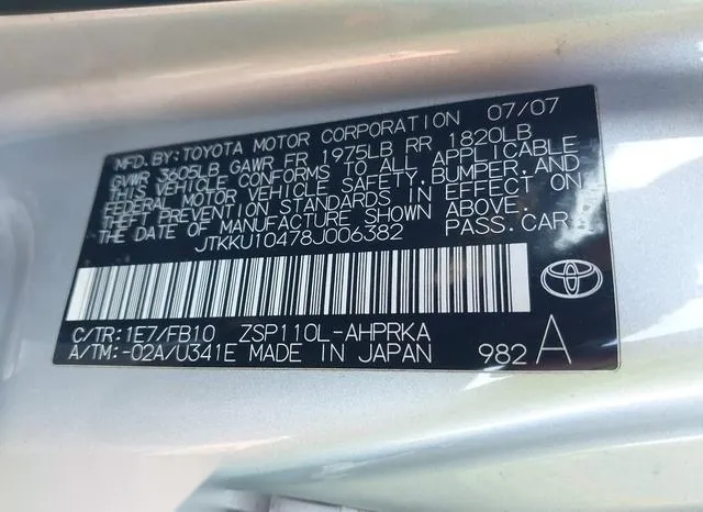 JTKKU10478J006382 2008 2008 Scion XD 9