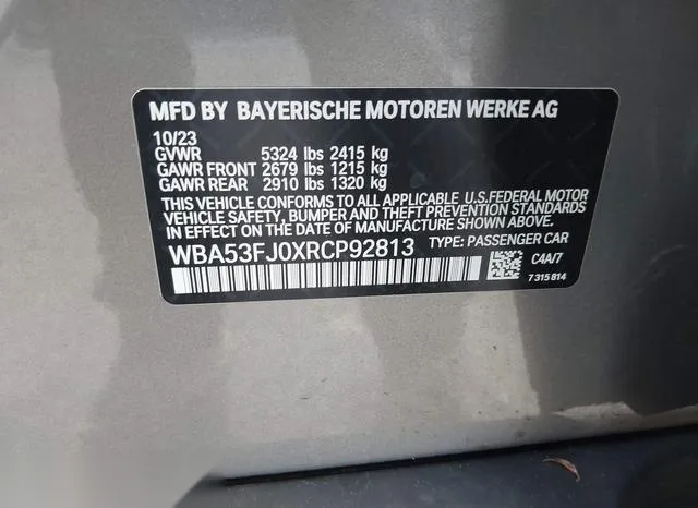 WBA53FJ0XRCP92813 2024 2024 BMW 5 Series- 530 I Xdrive 9