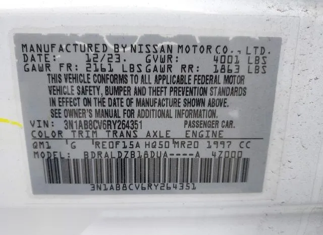 3N1AB8CV6RY264351 2024 2024 Nissan Sentra- Sv Xtronic Cvt 9