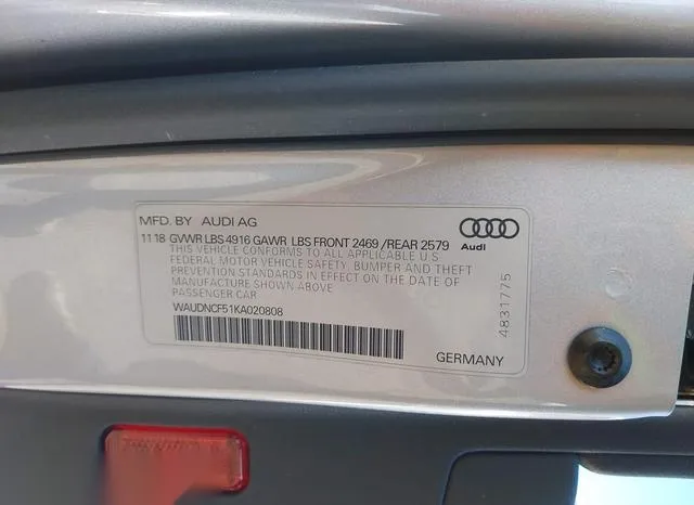 WAUDNCF51KA020808 2019 2019 Audi A5- 45 Premium 9