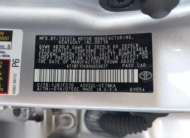 4T1BF1FK8HU659627 2017 2017 Toyota Camry- LE 9