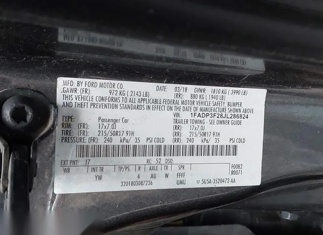 1FADP3F28JL286824 2018 2018 Ford Focus- SE 9