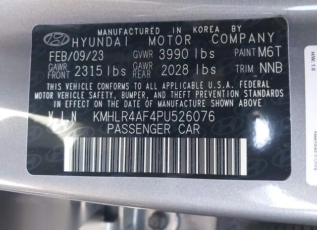 KMHLR4AF4PU526076 2023 2023 Hyundai Elantra- N Line 9