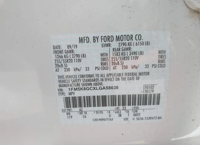 1FM5K8GCXLGA58638 2020 2020 Ford Explorer- ST 9