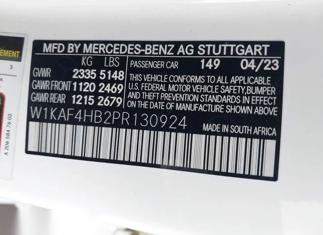 W1KAF4HB2PR130924 2023 2023 Mercedes-Benz C 300- 4Matic 9