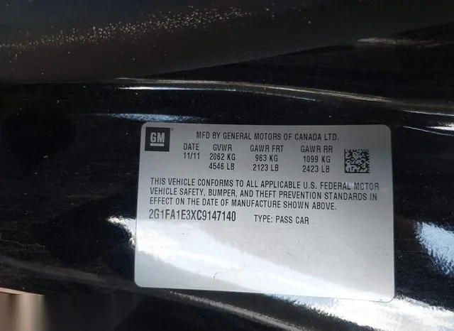 2G1FA1E3XC9147140 2012 2012 Chevrolet Camaro- 2LS 9