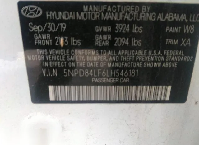 5NPD84LF6LH546181 2020 2020 Hyundai Elantra- Value Edition 9