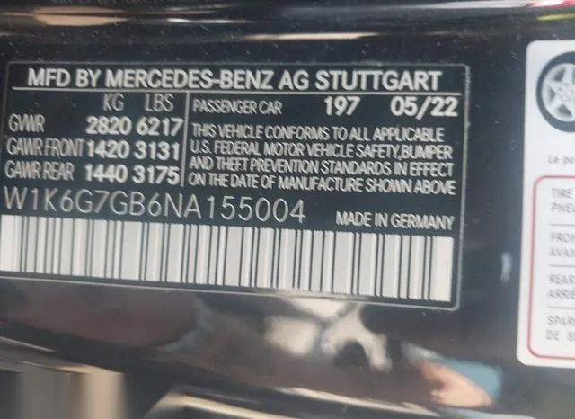 W1K6G7GB6NA155004 2022 2022 Mercedes-Benz S 580- 4Matic 9