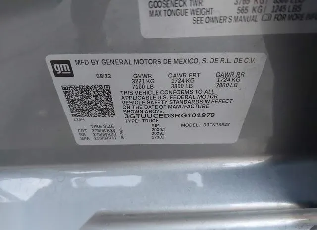 3GTUUCED3RG101979 2024 2024 GMC Sierra- 1500 4Wd  Short Box  9