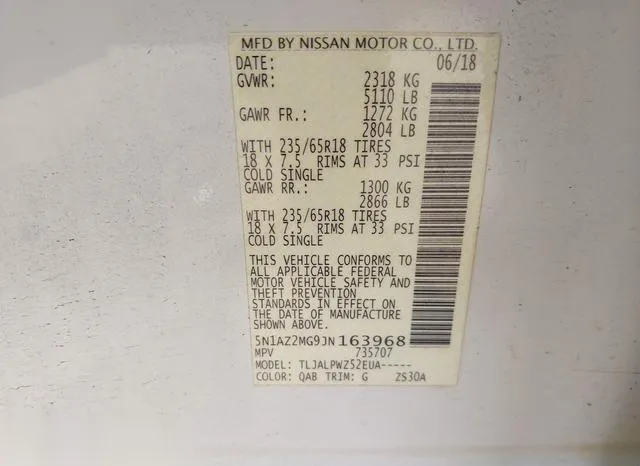 5N1AZ2MG9JN163968 2018 2018 Nissan Murano- S 9