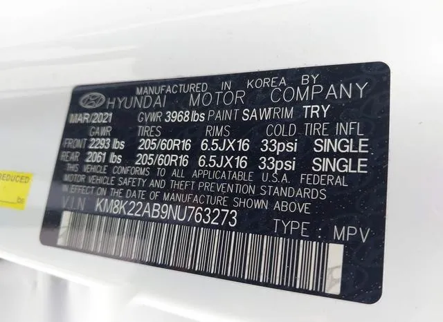 KM8K22AB9NU763273 2022 2022 Hyundai Kona- SE 9