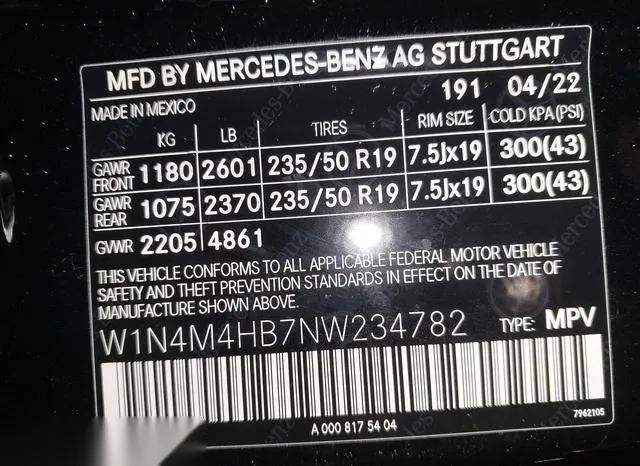 W1N4M4HB7NW234782 2022 2022 Mercedes-Benz GLB-Class- GLB250 9