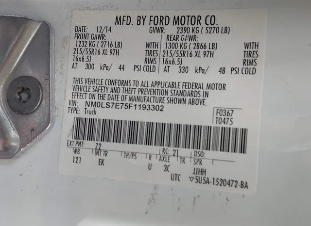 NM0LS7E75F1193302 2015 2015 Ford Transit- Connect XL 9