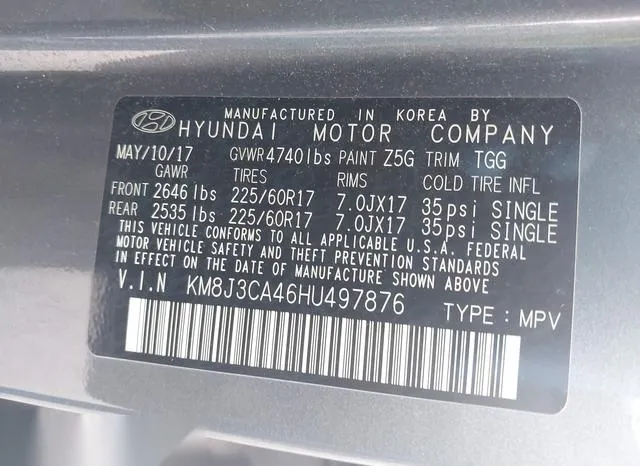 KM8J3CA46HU497876 2017 2017 Hyundai Tucson- SE 9