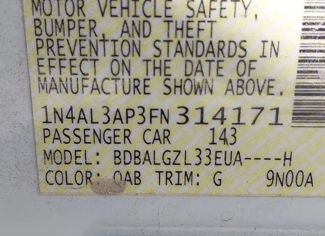 1N4AL3AP3FN314171 2015 2015 Nissan Altima- 2-5 S 9