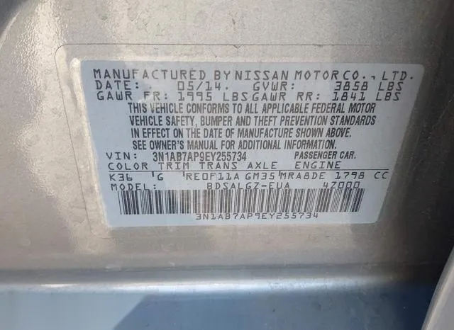 3N1AB7AP9EY255734 2014 2014 Nissan Sentra- SL 9