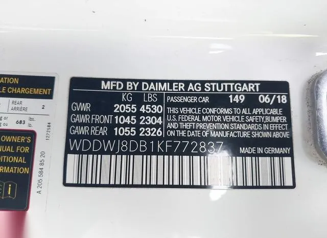 WDDWJ8DB1KF772837 2019 2019 Mercedes-Benz C 300 9