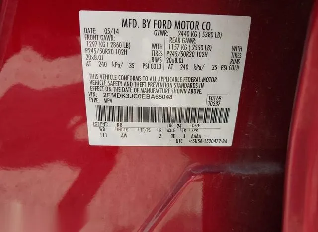 2FMDK3JC0EBA65048 2014 2014 Ford Edge- Sel 9