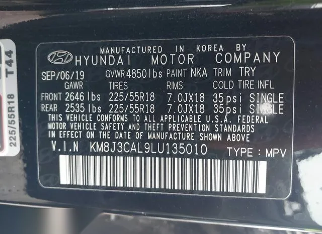 KM8J3CAL9LU135010 2020 2020 Hyundai Tucson- Sel 9