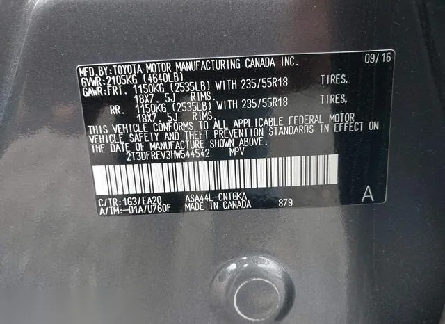 2T3DFREV3HW544542 2017 2017 Toyota RAV4- Platinum 9