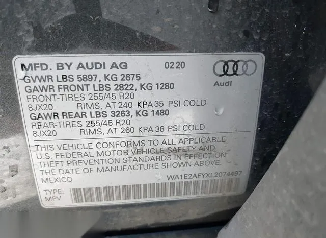 WA1E2AFYXL2074497 2020 2020 Audi Q5- Premium Plus 55 Tfsi E 9