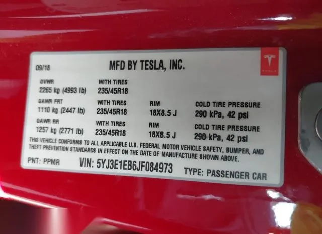 5YJ3E1EB6JF084973 2018 2018 Tesla Model 3- Long Range/Perfor 9