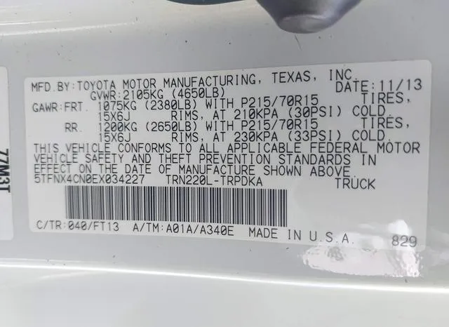 5TFNX4CN0EX034227 2014 2014 Toyota Tacoma 9