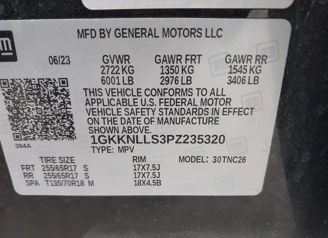 1GKKNLLS3PZ235320 2023 2023 GMC Acadia- Awd At4 9