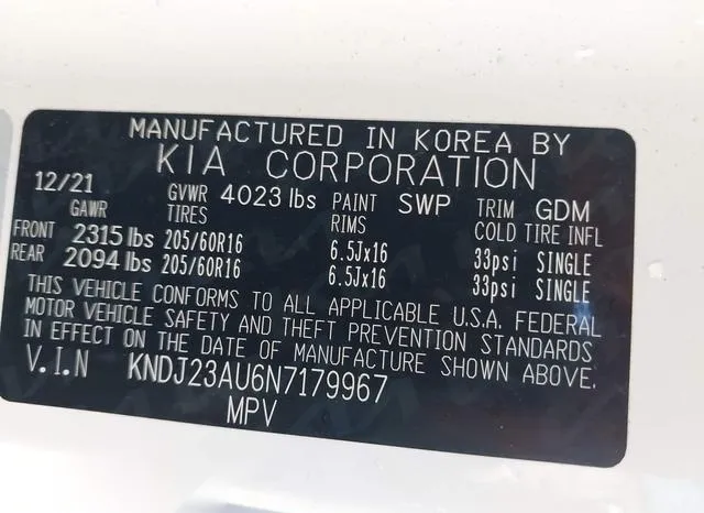 KNDJ23AU6N7179967 2022 2022 KIA Soul- LX 9